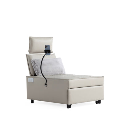 Poltrona letto trasformabile 3 in 1, divano reclinabile regolabile con altoparlanti Bluetooth, porte USB e cuscino morbido
