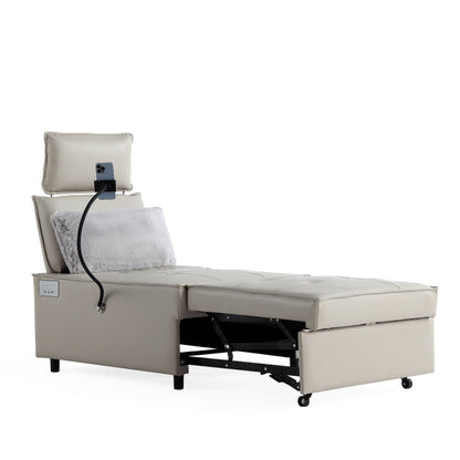 Poltrona letto trasformabile 3 in 1, divano reclinabile regolabile con altoparlanti Bluetooth, porte USB e cuscino morbido