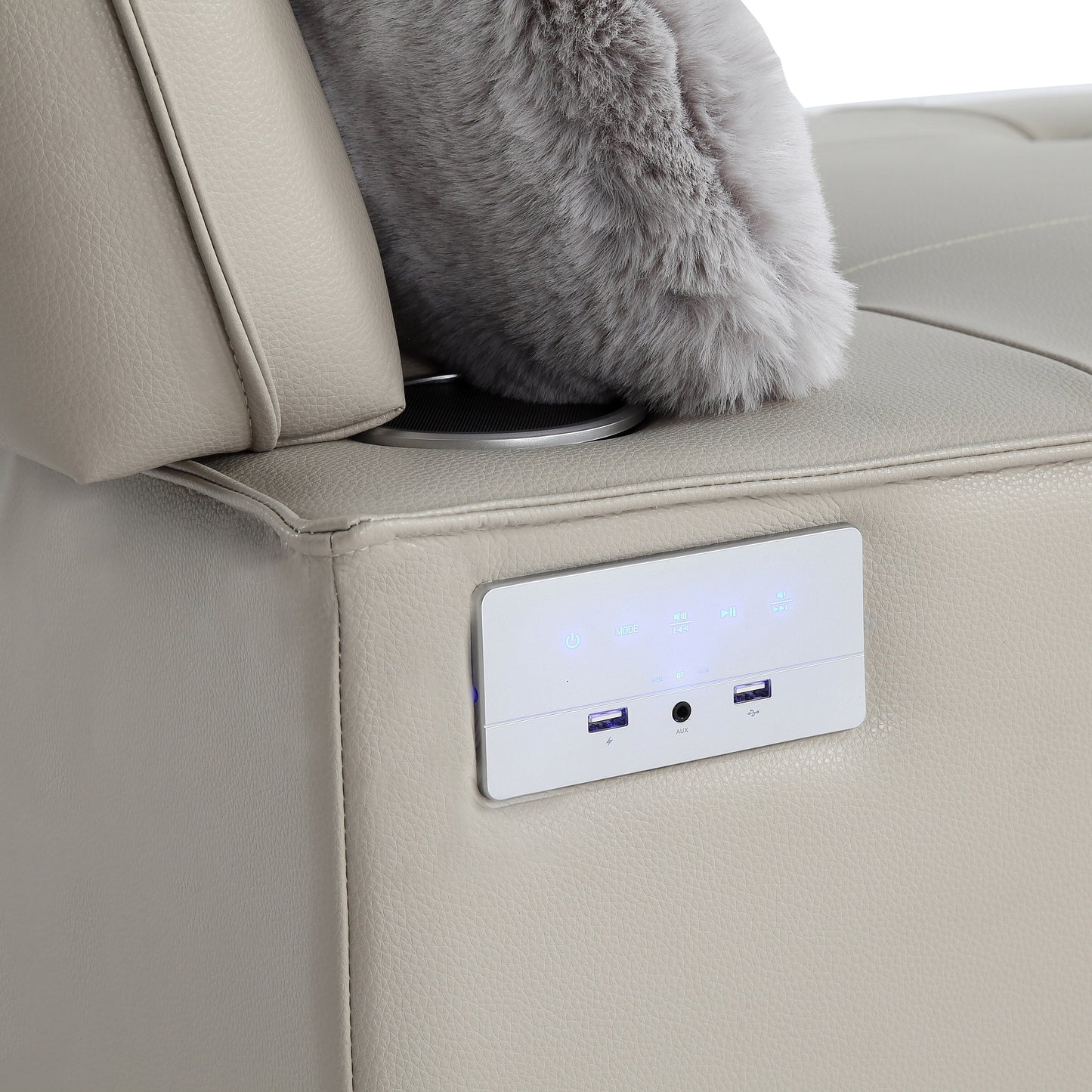 Poltrona letto trasformabile 3 in 1, divano reclinabile regolabile con altoparlanti Bluetooth, porte USB e cuscino morbido