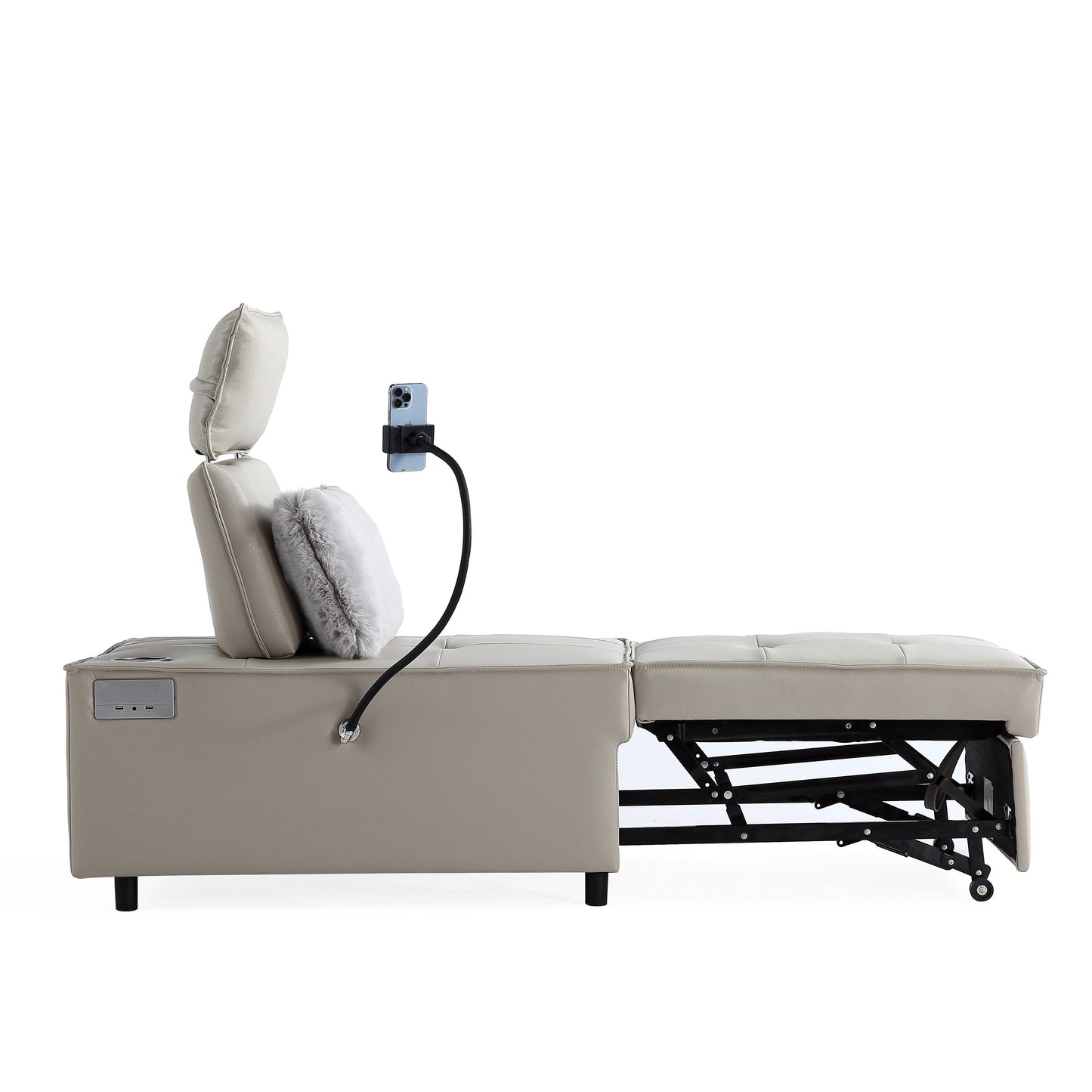 Poltrona letto trasformabile 3 in 1, divano reclinabile regolabile con altoparlanti Bluetooth, porte USB e cuscino morbido