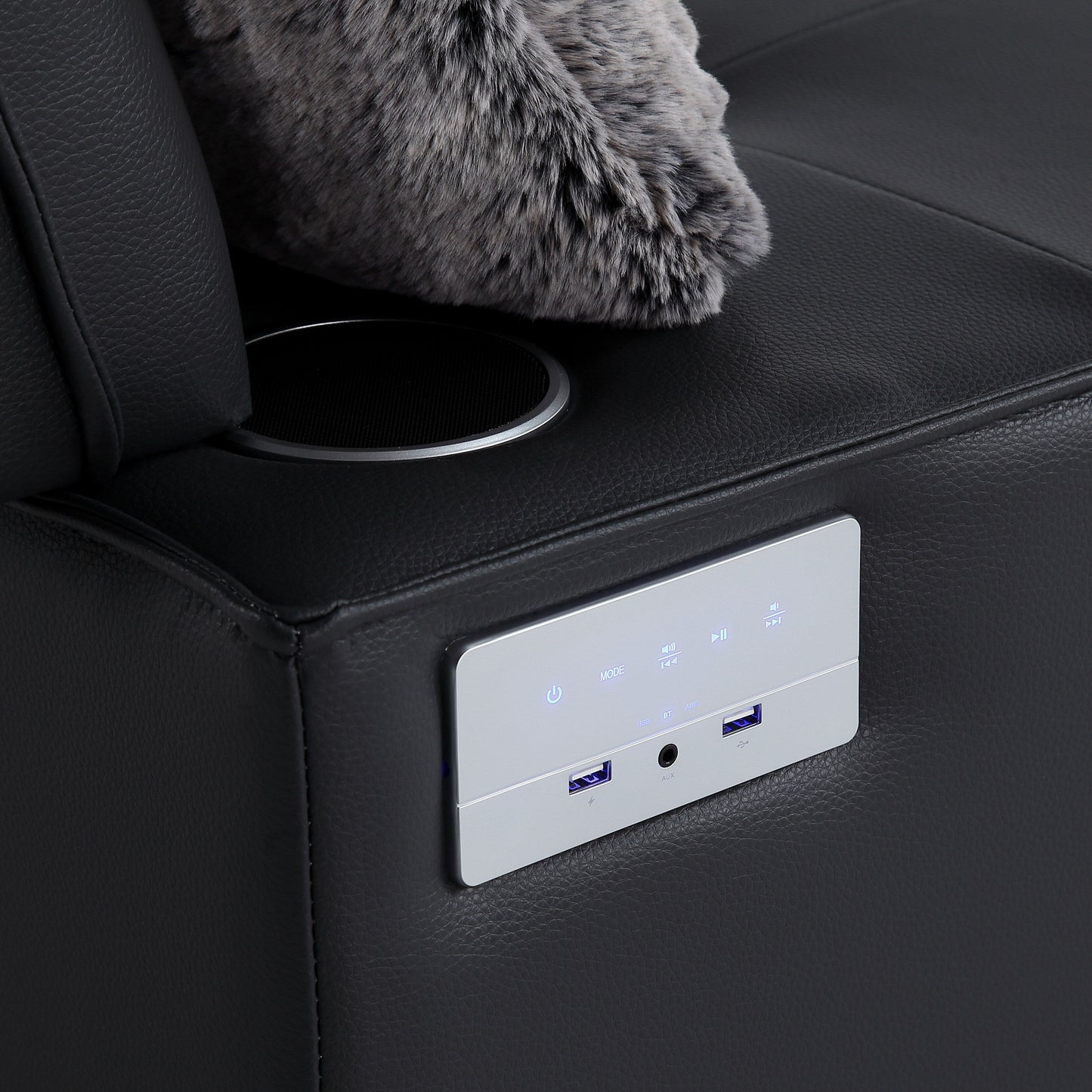 Poltrona letto trasformabile 3 in 1, divano reclinabile regolabile con altoparlanti Bluetooth, porte USB e cuscino morbido