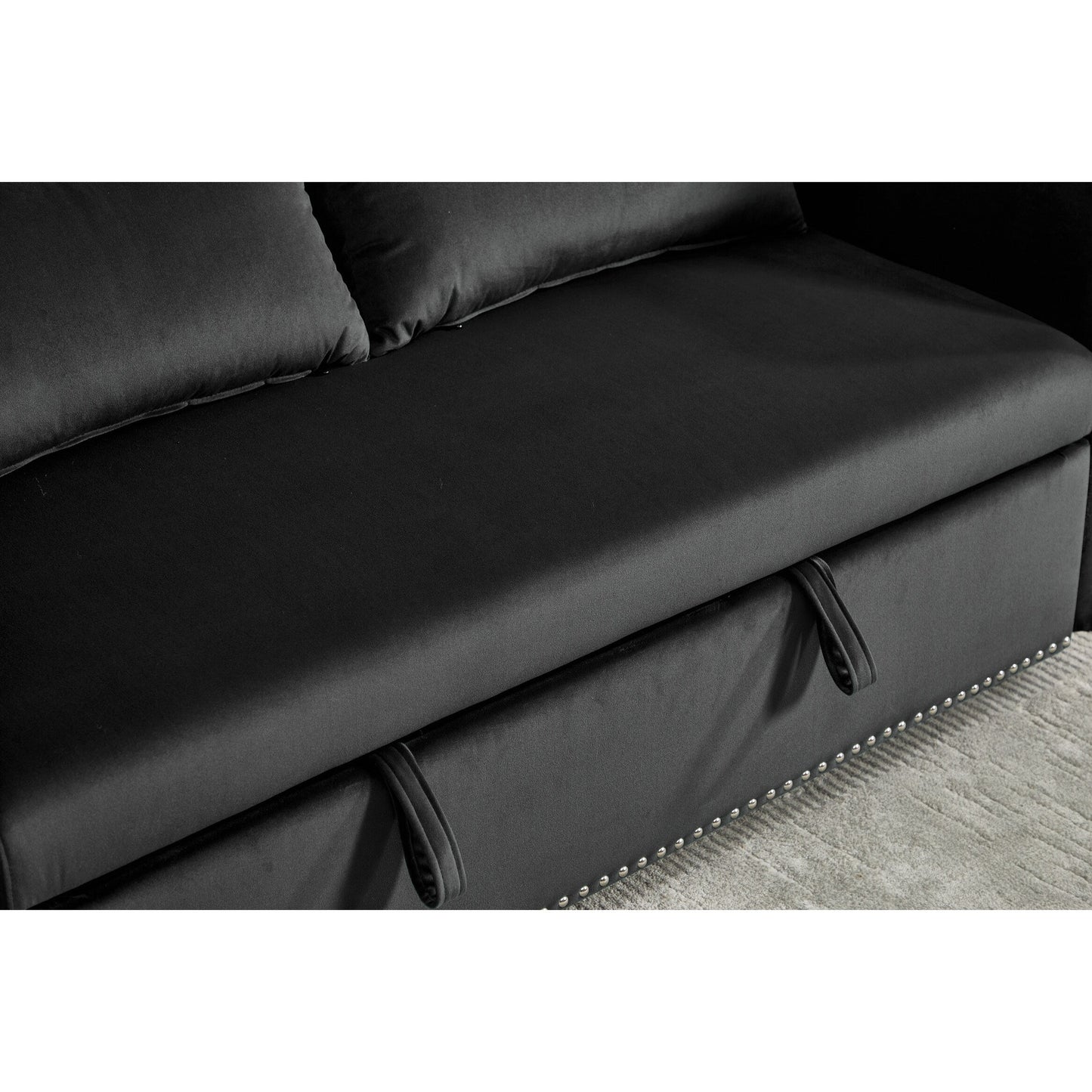 Divano letto futon trasformabile 3 in 1, 55 divani a due posti con 2 cuscini, porte USB e tasche laterali