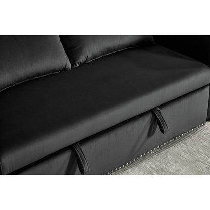 Divano letto futon trasformabile 3 in 1, 55 divani a due posti con 2 cuscini, porte USB e tasche laterali