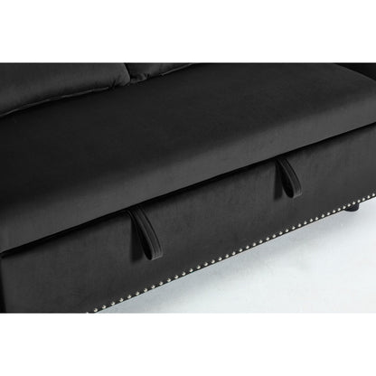Divano letto futon trasformabile 3 in 1, 55 divani a due posti con 2 cuscini, porte USB e tasche laterali