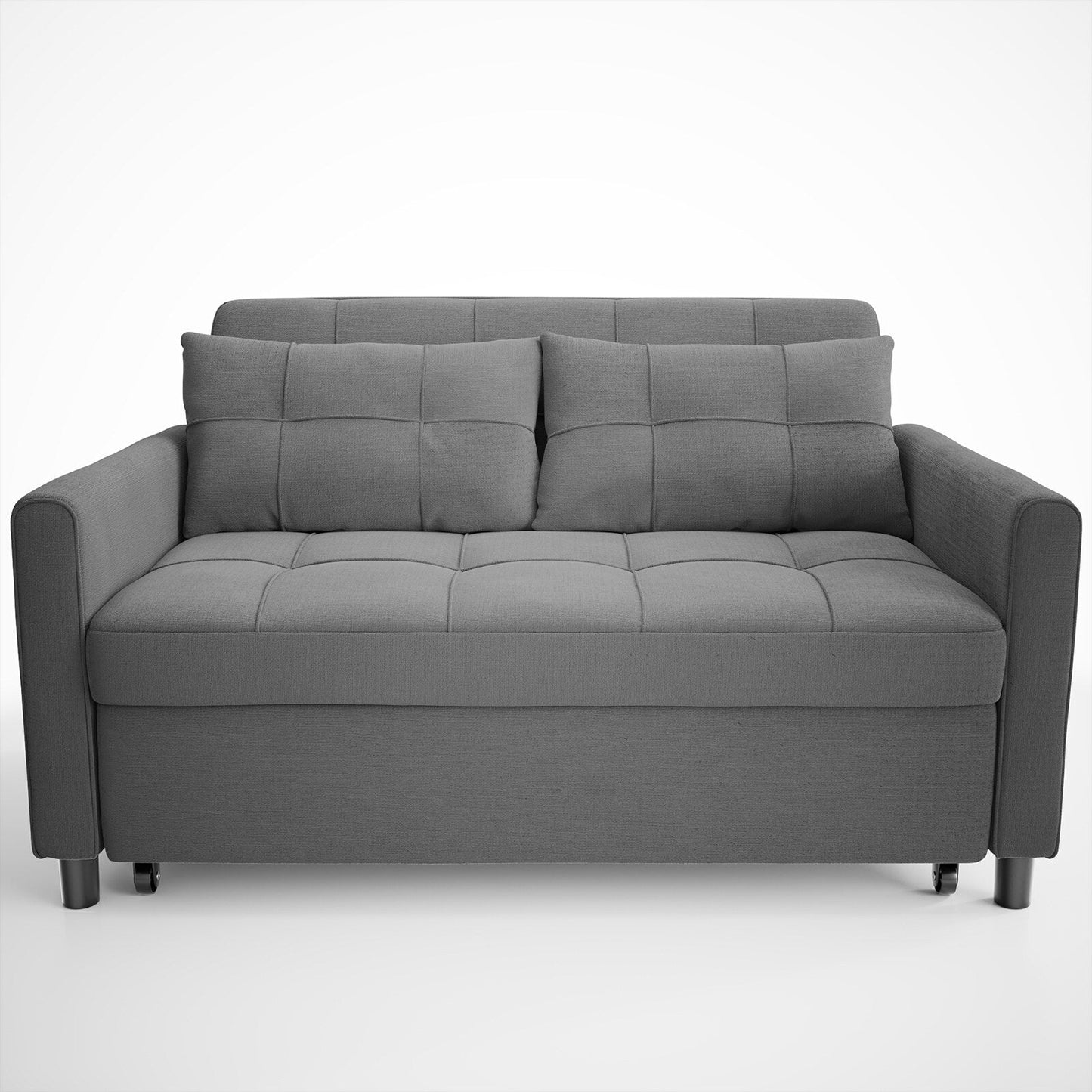 Divano letto trasformabile 3 in 1, divano letto futon con letto estraibile e schienale regolabile