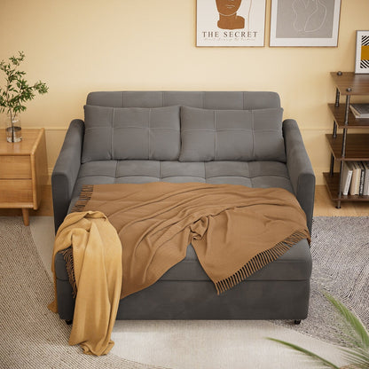 Divano letto trasformabile 3 in 1, divano letto futon con letto estraibile e schienale regolabile
