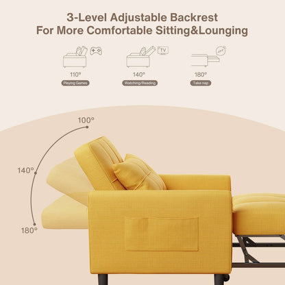 Divano letto estraibile 3 in 1, divano letto imbottito moderno convertibile e regolabile