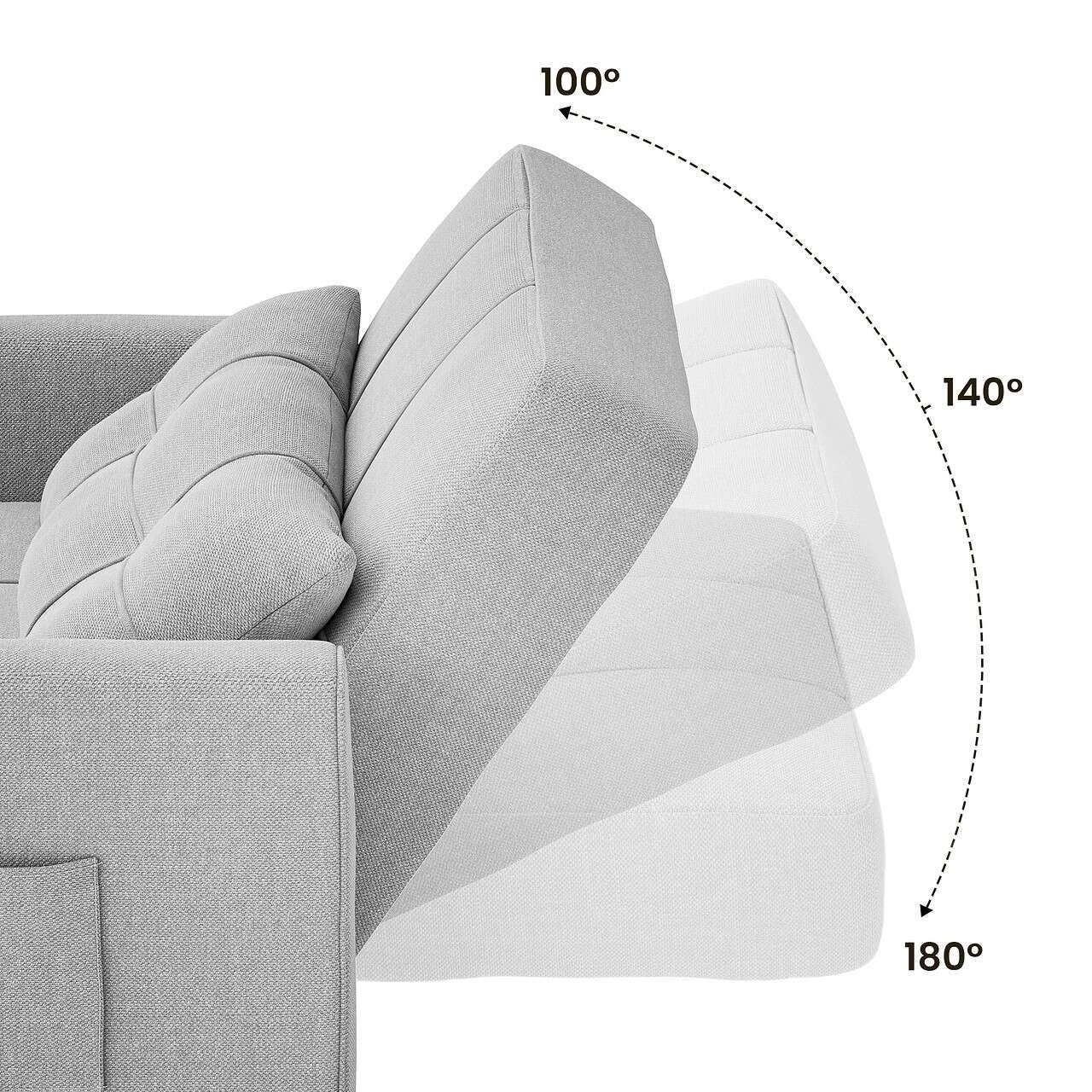 Divano letto estraibile 3 in 1, divano letto imbottito moderno convertibile e regolabile