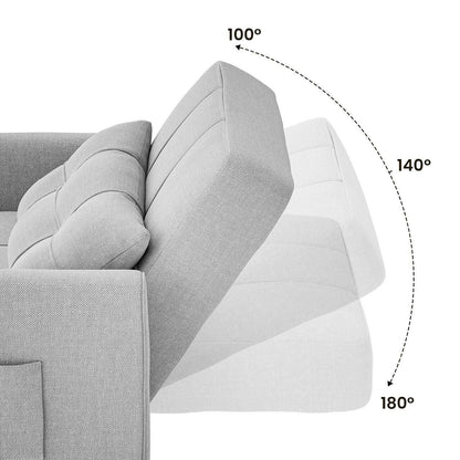 Divano letto estraibile 3 in 1, divano letto imbottito moderno convertibile e regolabile