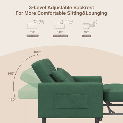 Divano letto estraibile 3 in 1, divano letto imbottito moderno convertibile e regolabile