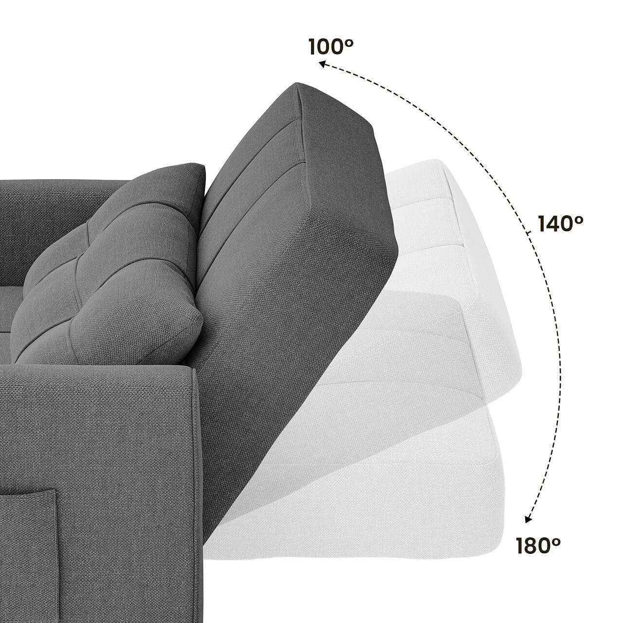 Divano letto estraibile 3 in 1, divano letto imbottito moderno convertibile e regolabile