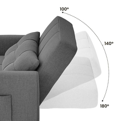 Divano letto estraibile 3 in 1, divano letto imbottito moderno convertibile e regolabile