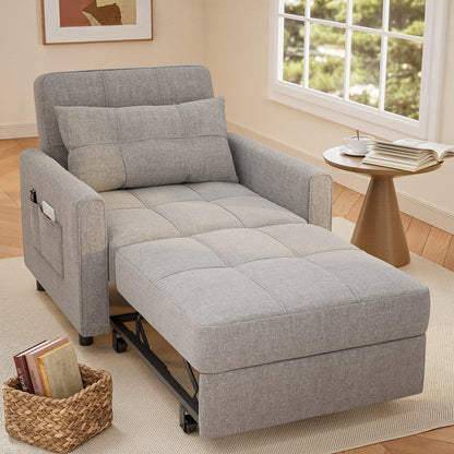 Divano letto estraibile 3 in 1, poltrona letto imbottita, pieghevole, regolabile e convertibile