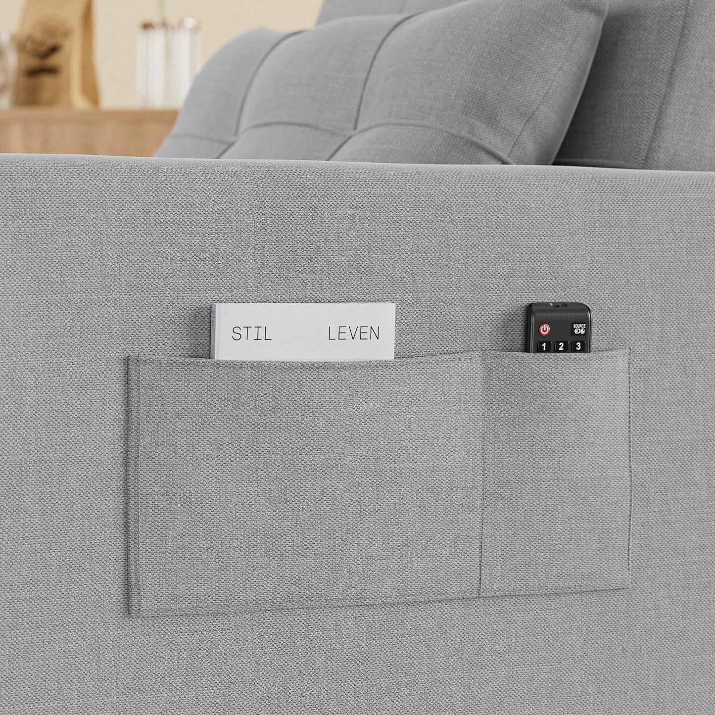 Divano letto estraibile 3 in 1, poltrona letto imbottita, pieghevole, regolabile e convertibile