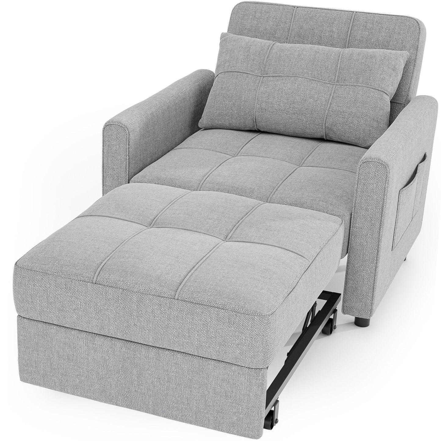 Divano letto estraibile 3 in 1, poltrona letto imbottita, pieghevole, regolabile e convertibile