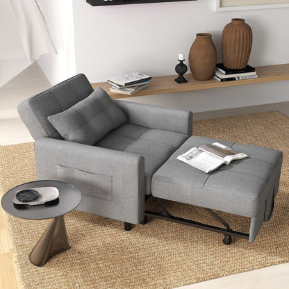 Divano letto estraibile 3 in 1, poltrona letto imbottita, pieghevole, regolabile e convertibile