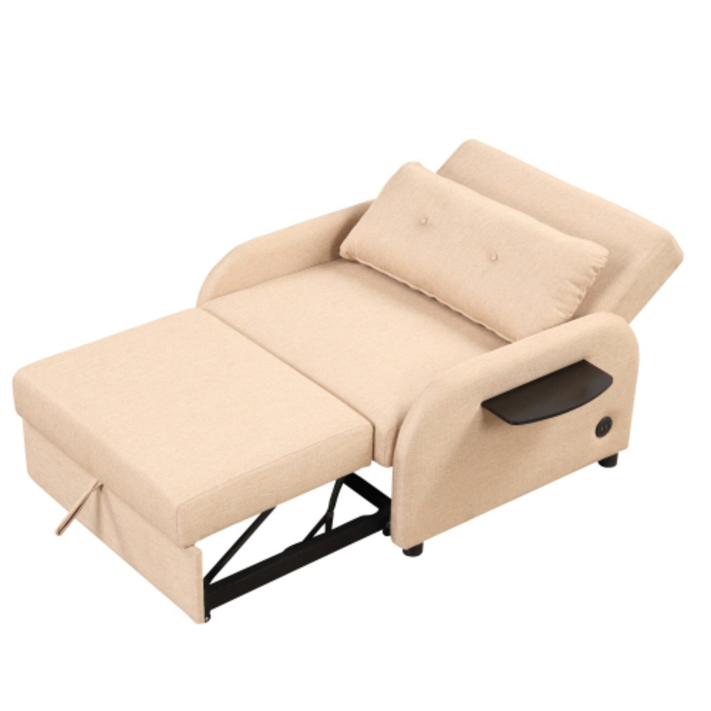 Divano letto estraibile 3 in 1 con tavolino pieghevole e porte USB di Harper&amp;Bright Designs