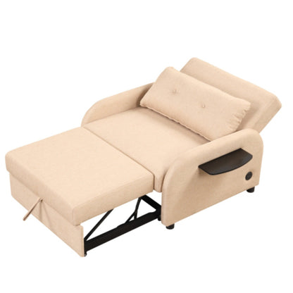 Divano letto estraibile 3 in 1 con tavolino pieghevole e porte USB di Harper&amp;Bright Designs