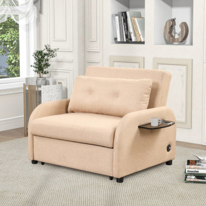 Divano letto estraibile 3 in 1 con tavolino pieghevole e porte USB di Harper&amp;Bright Designs