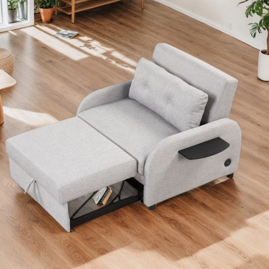 Divano letto estraibile 3 in 1 con tavolino pieghevole e porte USB di Harper&amp;Bright Designs