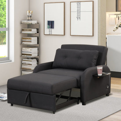 Divano letto estraibile 3 in 1 con tavolino pieghevole e porte USB di Harper&amp;Bright Designs