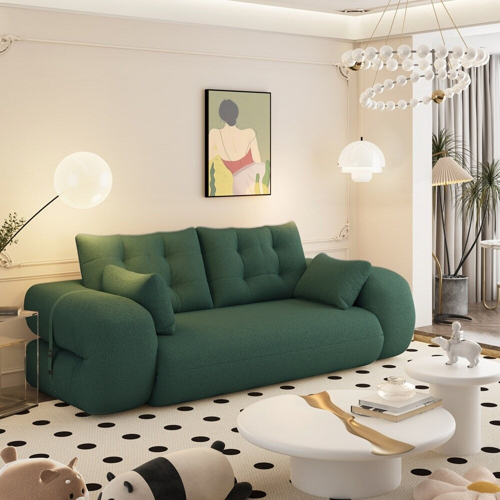 Divano letto imbottito in schiuma con tessuto Teddy 3 in 1