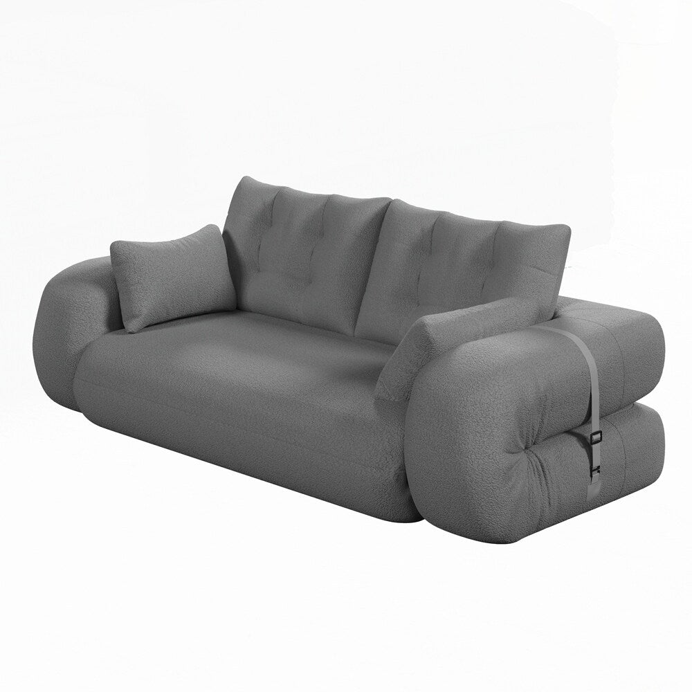 Divano letto imbottito in schiuma con tessuto Teddy 3 in 1