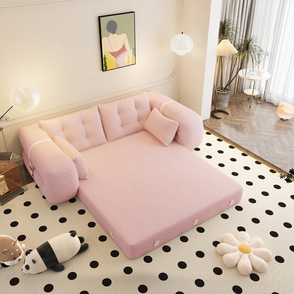 Divano letto imbottito in schiuma con tessuto Teddy 3 in 1
