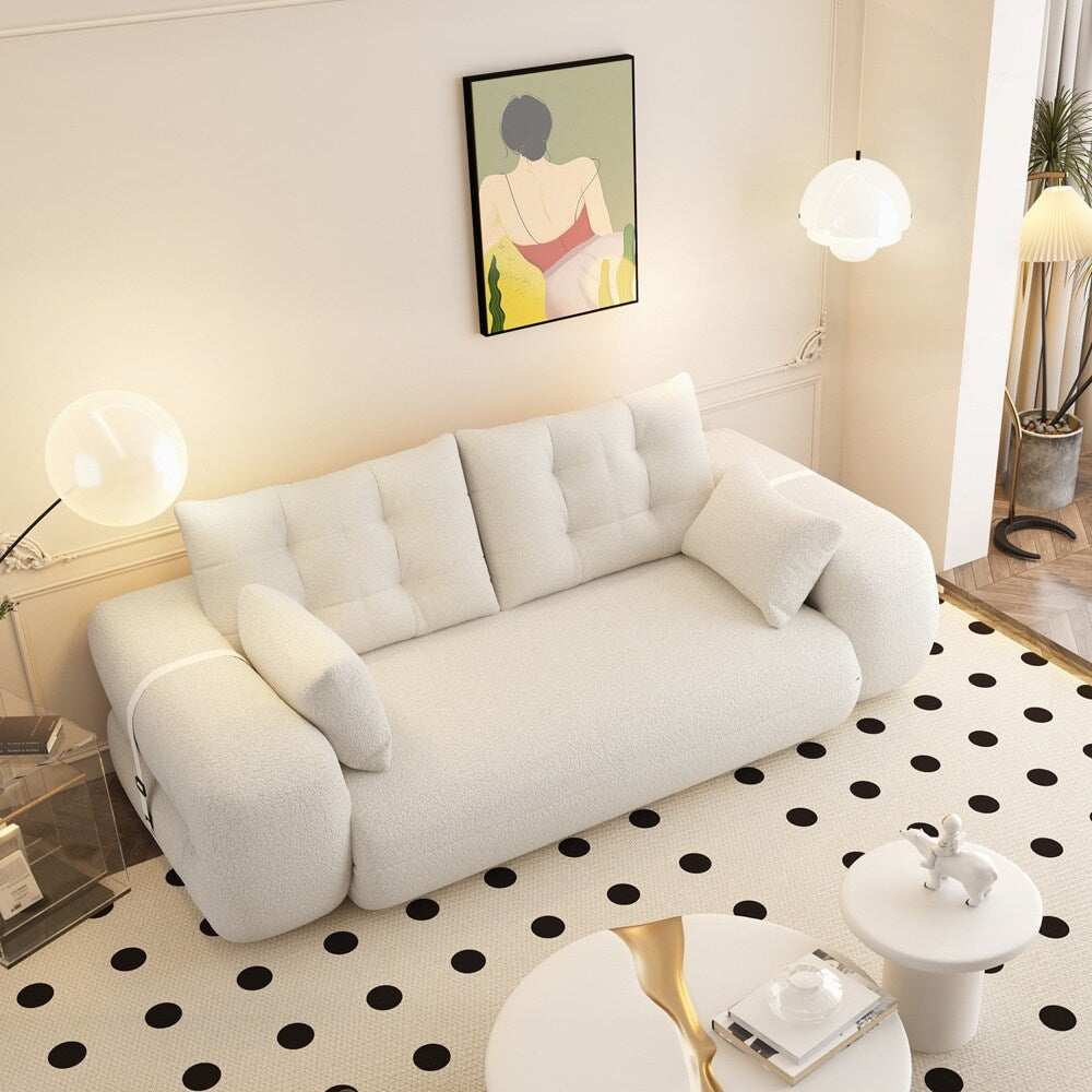 Divano letto imbottito in schiuma con tessuto Teddy 3 in 1