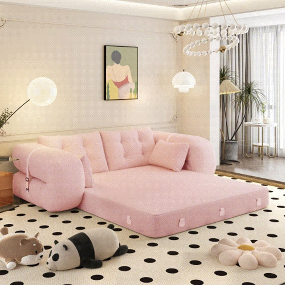 Divano letto imbottito in schiuma con tessuto Teddy 3 in 1