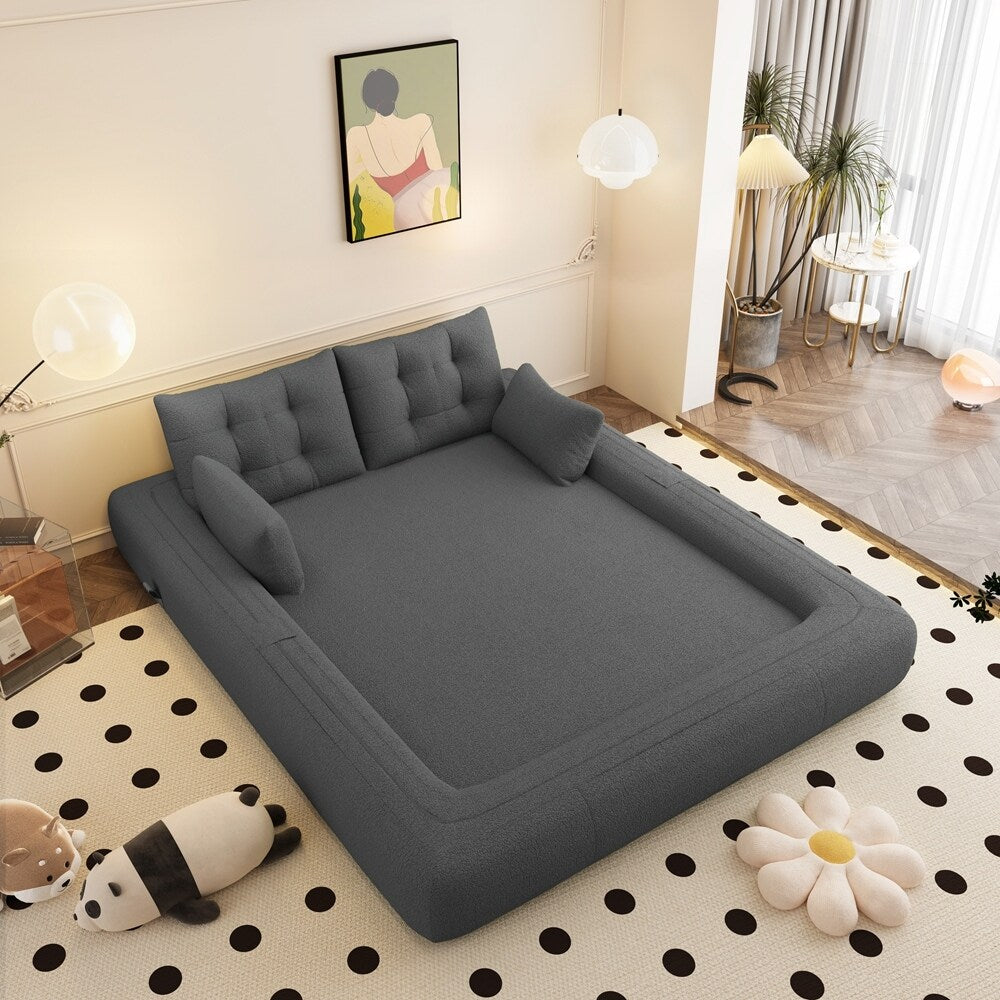 Divano letto imbottito in schiuma con tessuto Teddy 3 in 1