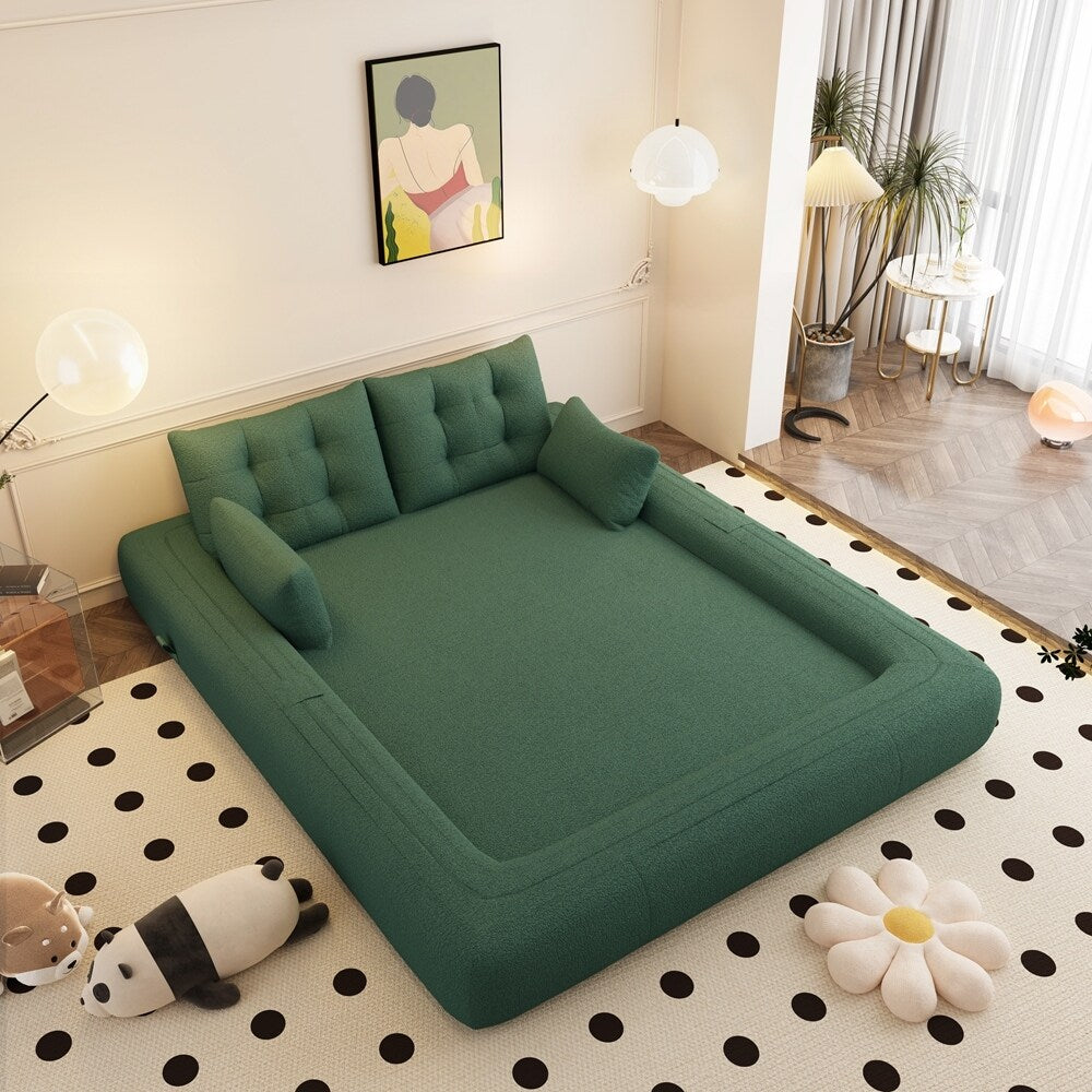 Divano letto imbottito in schiuma con tessuto Teddy 3 in 1