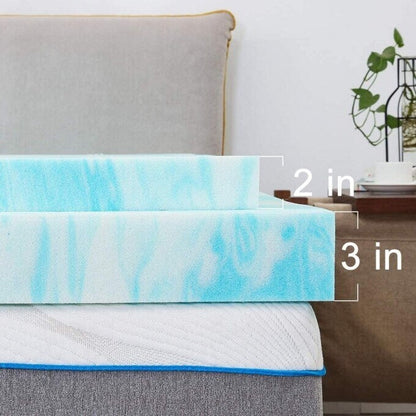 Materasso in memory foam sottile da 3 pollici blu liscio