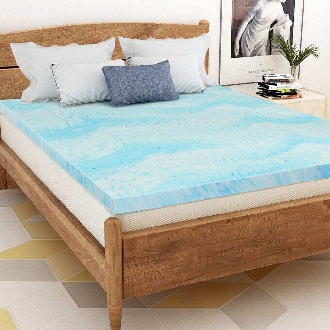 Materasso in memory foam sottile da 3 pollici blu liscio