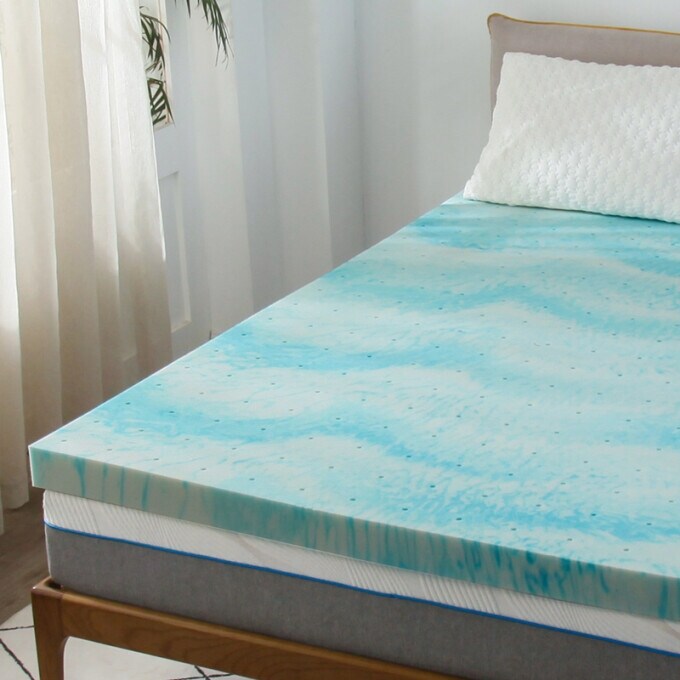 Materasso in memory foam sottile da 3 pollici blu liscio