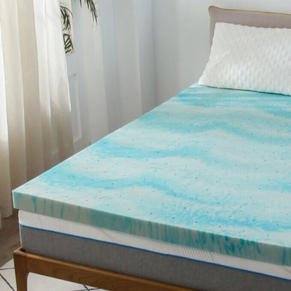 Materasso in memory foam sottile da 3 pollici blu liscio