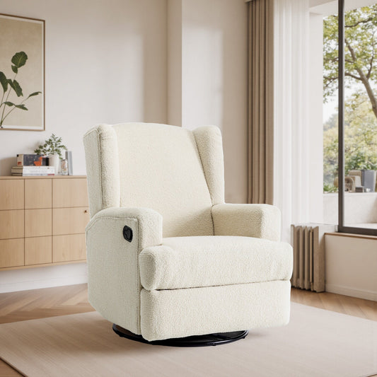 Poltrona reclinabile girevole manuale con schienale ad ala da 31'' W