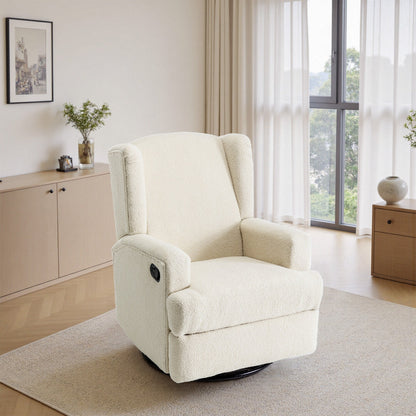 Poltrona reclinabile girevole manuale con schienale ad ala da 31'' W