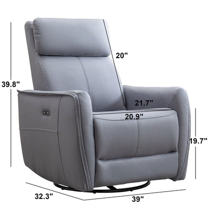 Poltrona reclinabile girevole elettrica da 32,3'' con porte USB
