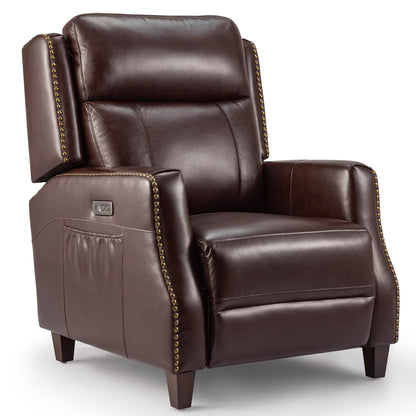 Poltrona reclinabile Power Club in vera pelle larga 32,7 cm