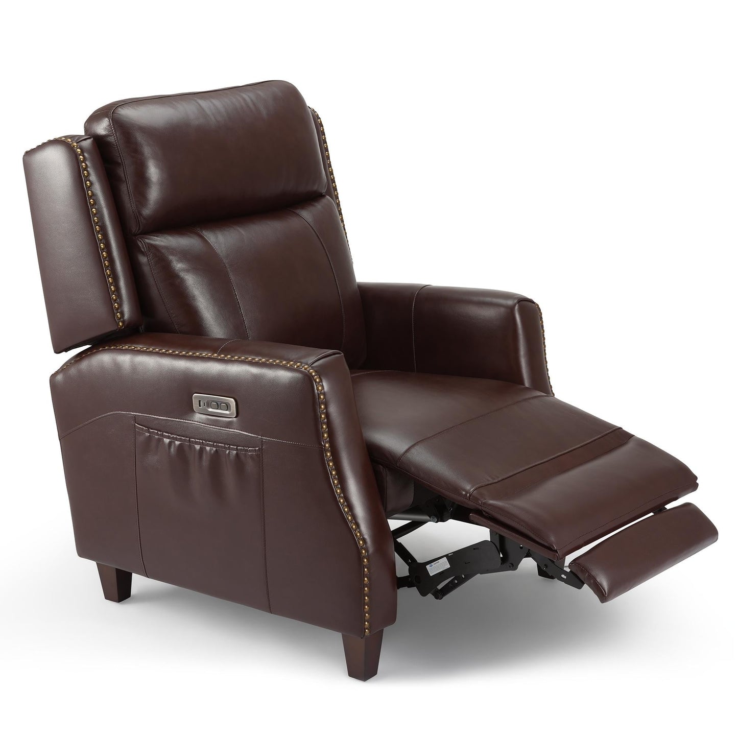 Poltrona reclinabile Power Club in vera pelle larga 32,7 cm