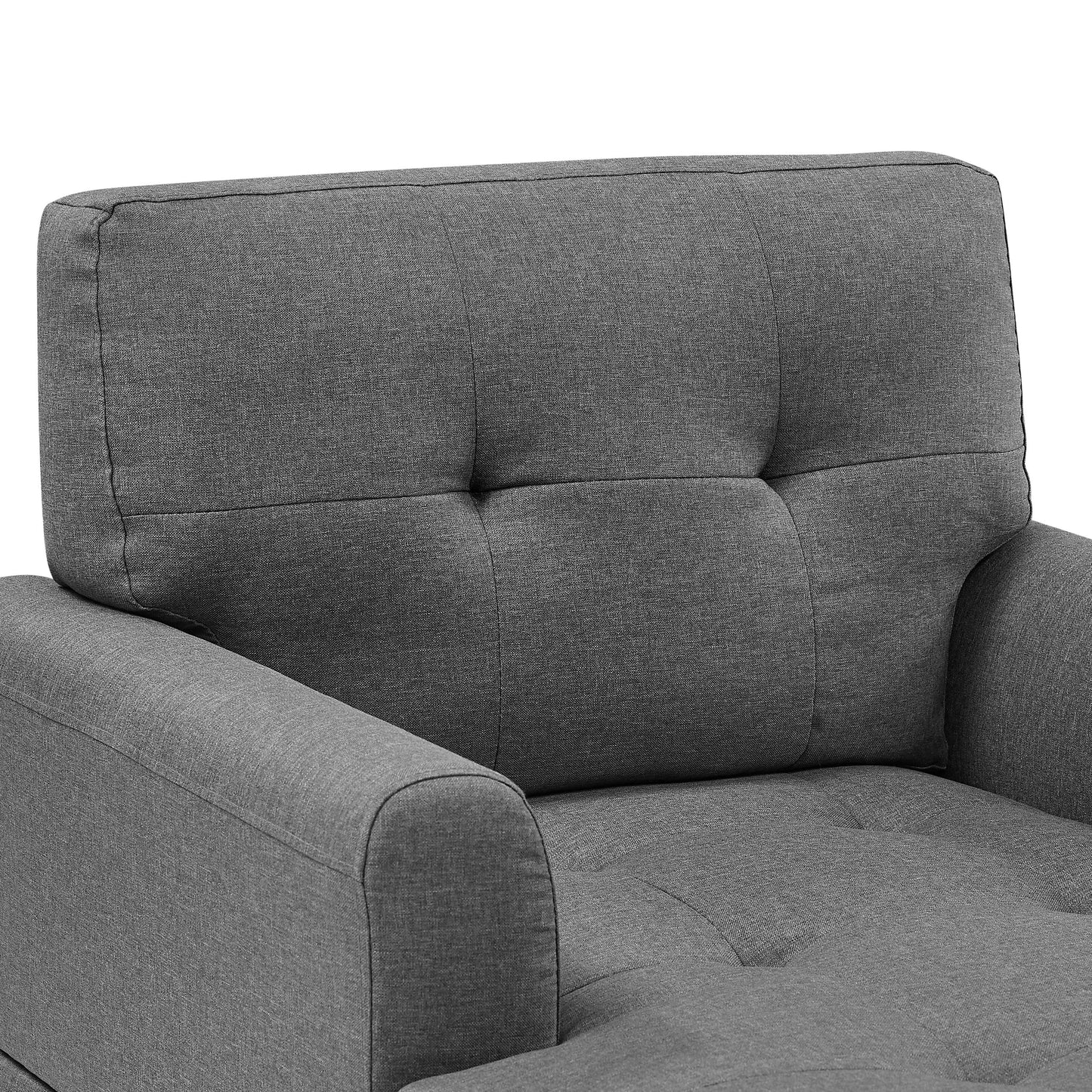 Chaise longue larga 34, morbida imbottitura, resistente miscela di poliestere, seduta e schienale trapuntati con bottoni offrono uno stile e un comfort senza tempo.