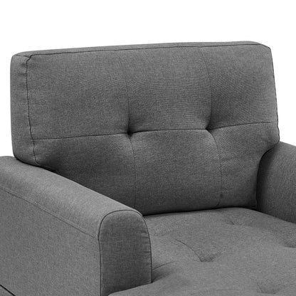 Chaise longue larga 34, morbida imbottitura, resistente miscela di poliestere, seduta e schienale trapuntati con bottoni offrono uno stile e un comfort senza tempo.
