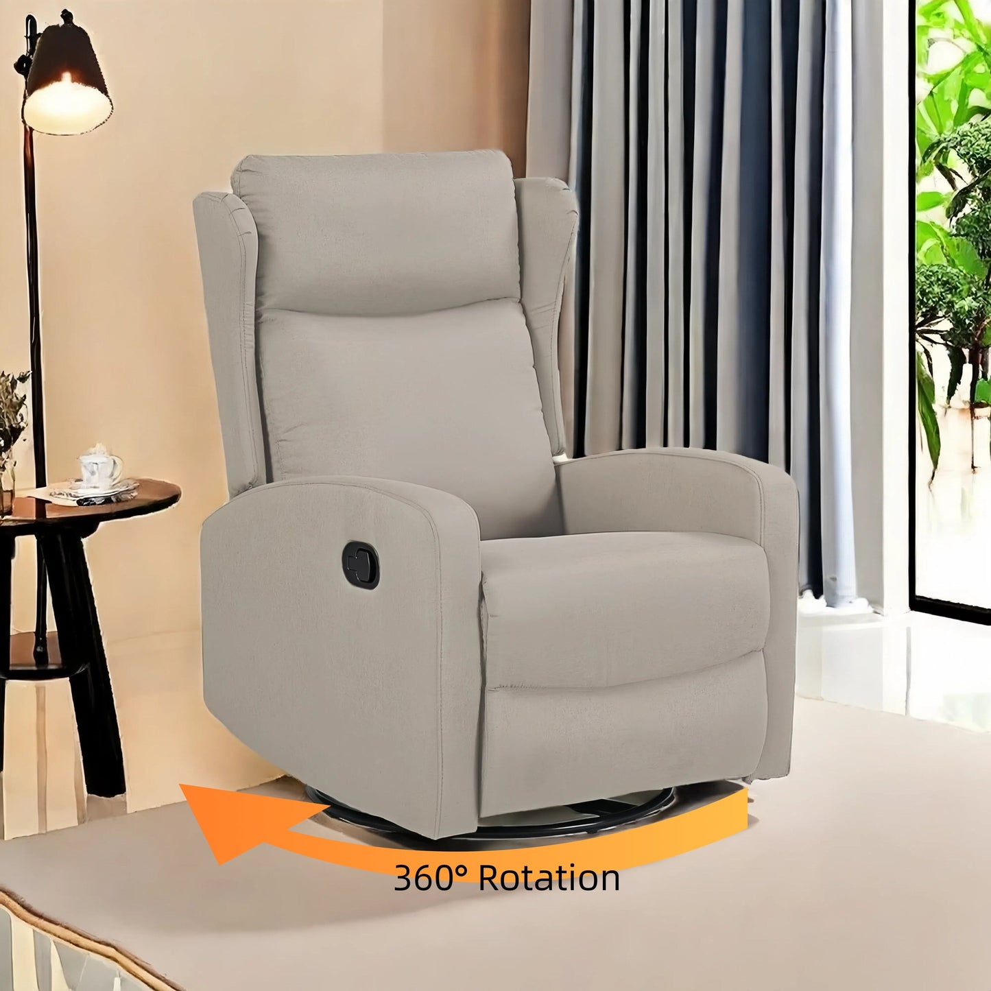 Poltrona reclinabile a dondolo girevole a 360° con schienale regolabile - Design moderno per soggiorno, ufficio e spazi di intrattenimento