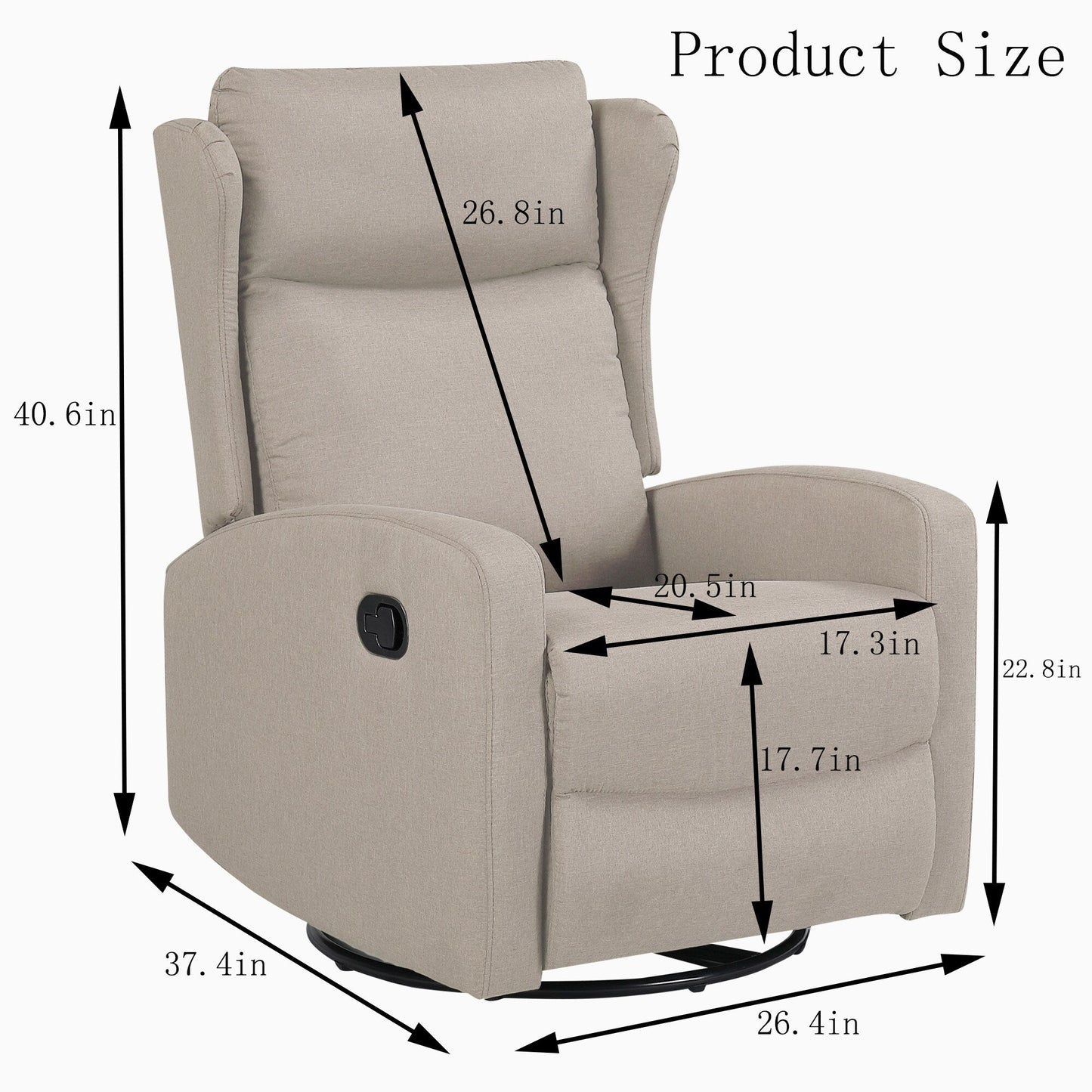 Poltrona reclinabile a dondolo girevole a 360° con schienale regolabile - Design moderno per soggiorno, ufficio e spazi di intrattenimento
