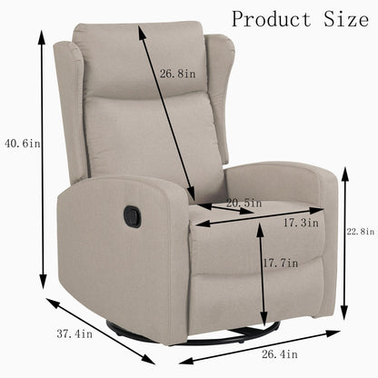 Poltrona reclinabile a dondolo girevole a 360° con schienale regolabile - Design moderno per soggiorno, ufficio e spazi di intrattenimento