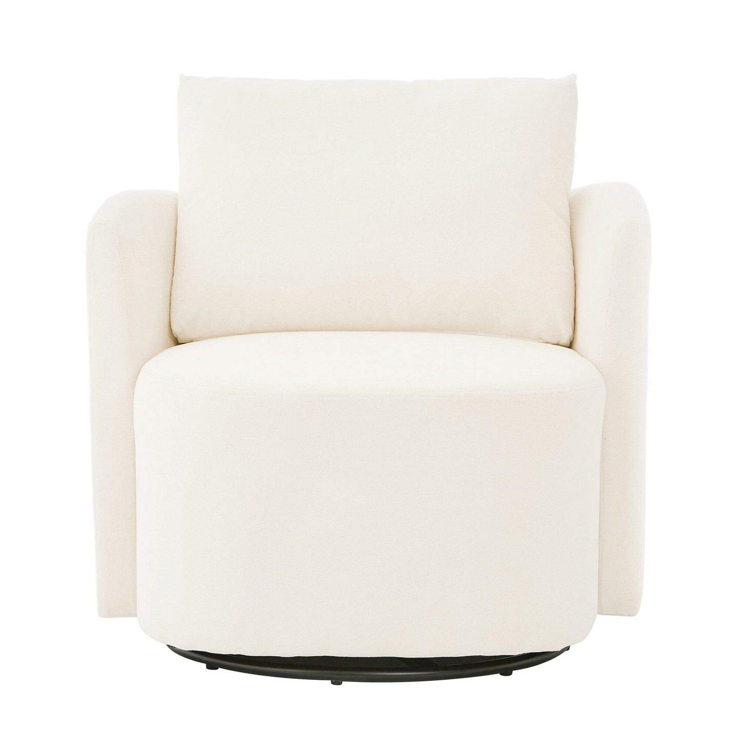 Poltrona girevole a 360°, poltrona a botte in ciniglia, poltrona lounge dal design curvo, poltrona girevole imbottita per soggiorno