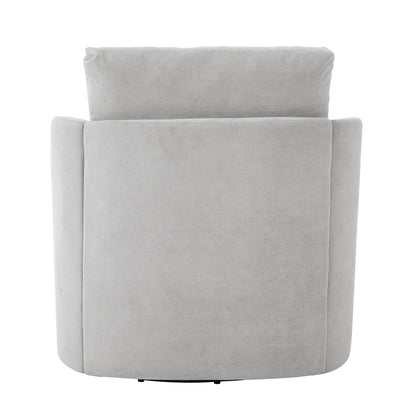 Poltrona girevole a 360°, poltrona a botte in ciniglia, poltrona lounge dal design curvo, poltrona girevole imbottita per soggiorno