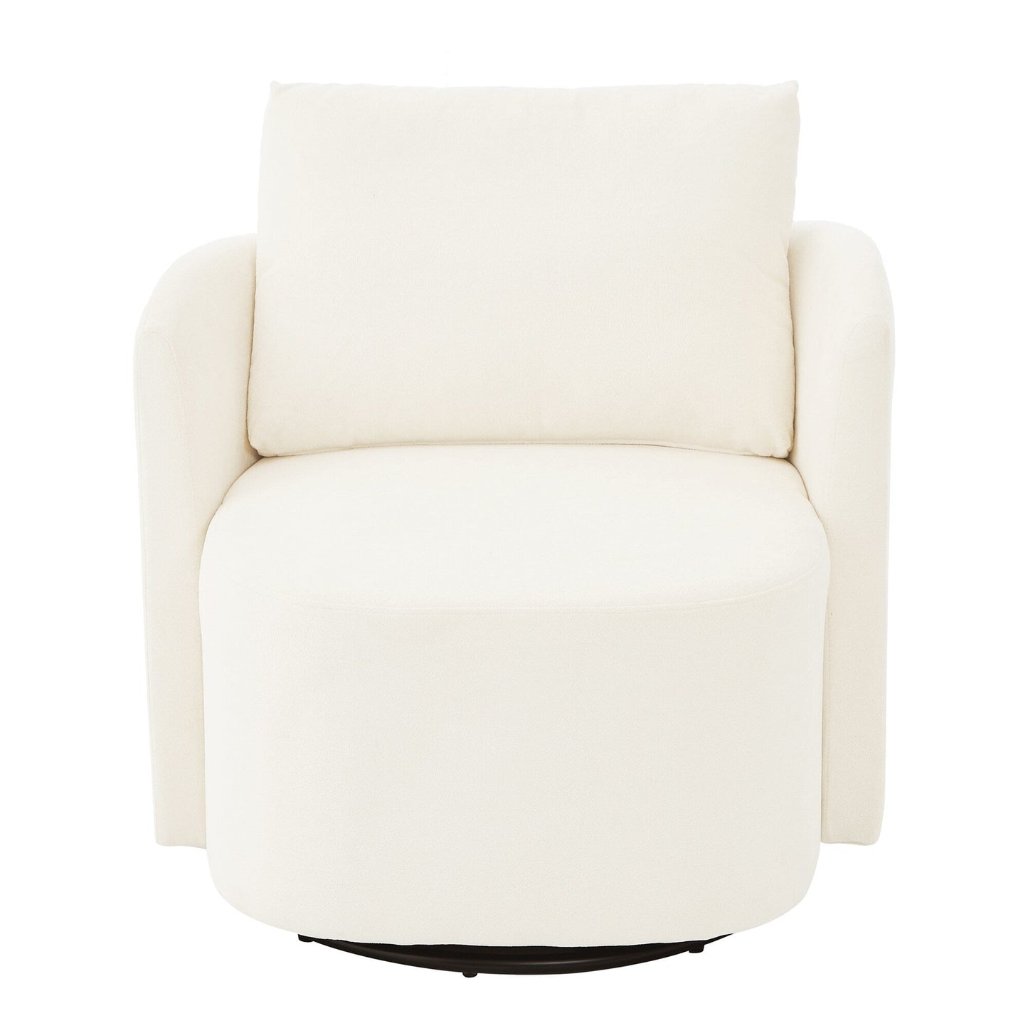 Poltrona girevole a 360°, poltrona a botte in ciniglia, poltrona lounge dal design curvo, poltrona girevole imbottita per soggiorno