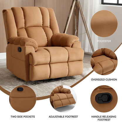Poltrona reclinabile manuale girevole a 360°, poltrona reclinabile in tessuto a 155° wRocker